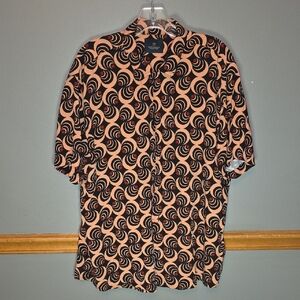 Scotch & Soda Men's Shirt with Black and Orange Wave Pattern